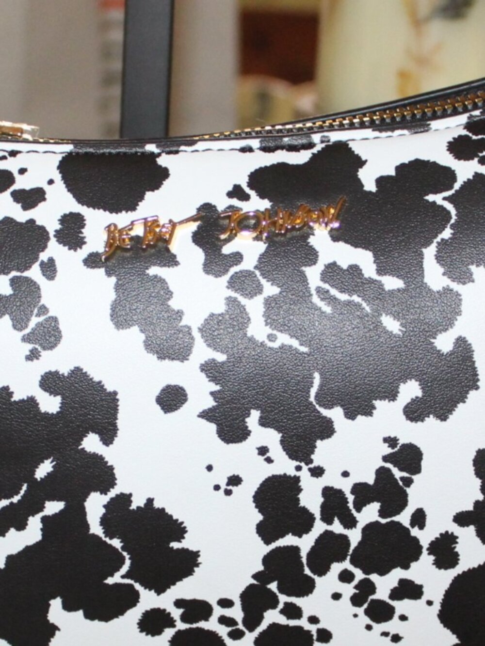 NWT Betsey Johnson western Cow print shoulder bag. BOHO, WESTERN, Darling! - Picture 4 of 15